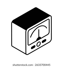 An amazing isometric icon of speedometer in motion