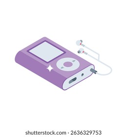 An amazing isometric icon of wireless music player