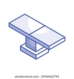 An amazing isometric vector of stretcher, hospital bed icon