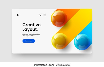 Amazing journal cover vector design layout. Premium realistic balls corporate brochure template.