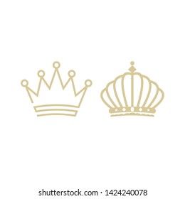 Amazing king and queen crown in line art Image graphic icon logo design abstract concept vector stock. Can be used as a symbol associated with luxury and power