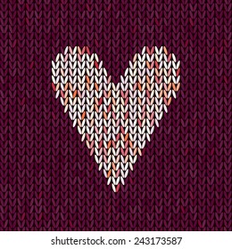 Amazing knitted love heart background. Lovely knit texture seamless pattern.
