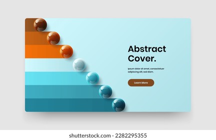 Amazing leaflet design vector illustration. Abstract 3D spheres front page template.