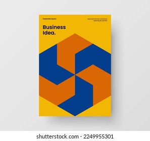 Amazing leaflet vector design illustration. Modern geometric tiles postcard concept.