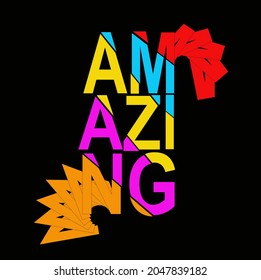 Amazing letter design abstract, typography, vector illustrator, amazing sign with multicolour