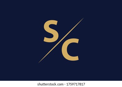 Selector de vectores de logotipo SC de carta asombrosa 
