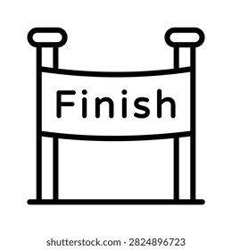 Amazing line icon representing finish banner for racing