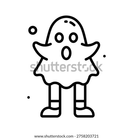 An amazing line icon showing ghost prank halloween character