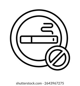 An amazing linear icon of no smoking health warning sign