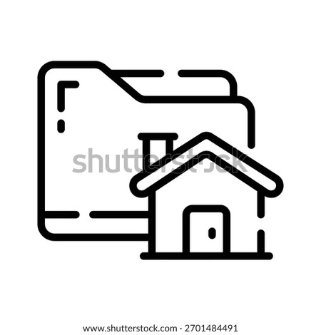 An amazing linear icon showing property record file folder