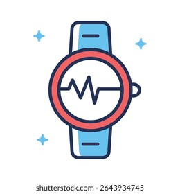 Un increíble icono lineal de datos de salud de seguimiento de relojes inteligentes