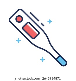 Un asombroso icono de estilo lineal de la herramienta de termómetro digital