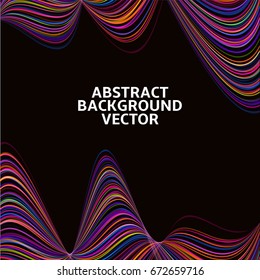 Amazing linear thread, abstract black vector background template backdrop space design for posters, flyers, covers, presentations, business cards.  Vector Illustration