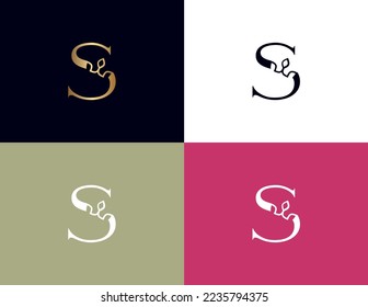 amazing luxury crown beauty logo letter S