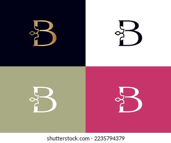 amazing luxury crown beauty logo letter B