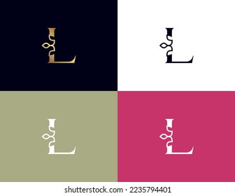 amazing luxury crown beauty logo letter L