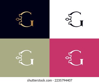 amazing luxury crown beauty logo letter G