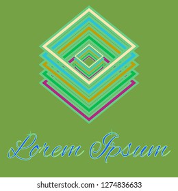 Amazing magian abstract multicolor cube geometric.