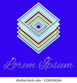 Amazing magian abstract multicolored cube geometric.