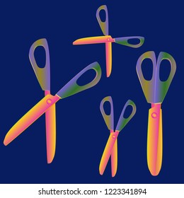 Amazing magian kit gradient multicolor instrument scissors.
