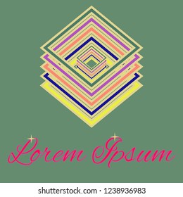 Amazing magical abstract multicolor cube geometric.
