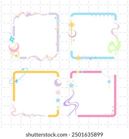 amazing magical galaxy frame design pack for journal or notes