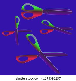 Amazing magical suite gradient multicolor tool scissors.