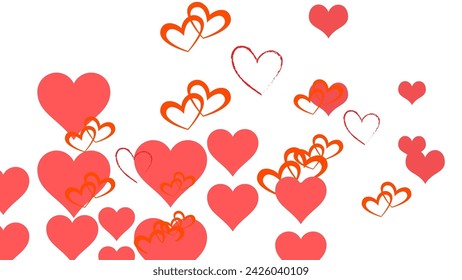 amazing and magnificent hearts icon Set of red hearts icons. hearts background Vector illustration.