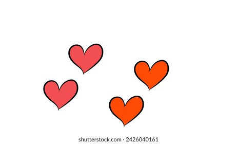 amazing and magnificent hearts icon Set of red hearts icons. hearts background Vector illustration.
