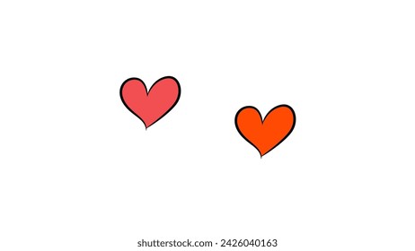 amazing and magnificent hearts icon Set of red hearts icons. hearts background Vector illustration.