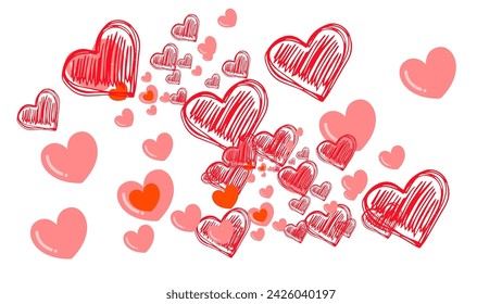 amazing and magnificent hearts icon Set of red hearts icons. hearts background Vector illustration.