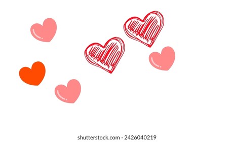 amazing and magnificent hearts icon Set of red hearts icons. hearts background Vector illustration.