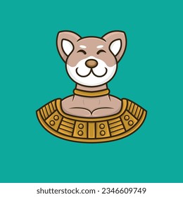 amazing mascot logo icon shiba inu dog king of mythical