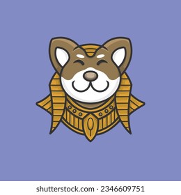 amazing mascot logo icon shiba inu dog king of mythical