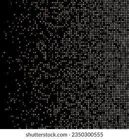 Amazing matrix background in orange colors. Grid of random old Chinese Tangut symbols. Powerful square vector illustration.