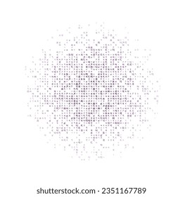 Amazing matrix background in purple, red, and green colors. Grid of random Tibetan symbols. Superb circular vector illustration.
