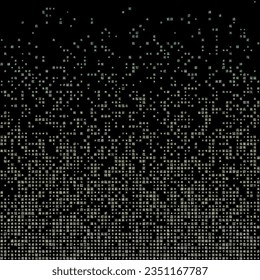 Amazing matrix background in yellow, green, and blue colors. Grid of random old Chinese Tangut symbols. Attractive square vector illustration.