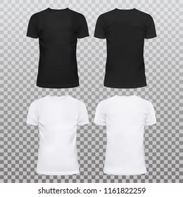 Amazing mockup blank t-shirts for men and women. Summer clothing with u-neck at front. Dress for man and woman, male and female, boy and girl. Summer fashion and cloth, sportswear theme