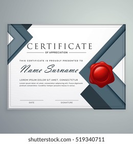 amazing modern certificate template design with geometric shapes