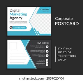 Amazing and Modern Corporate Postcard Layout Design Template For Your Business