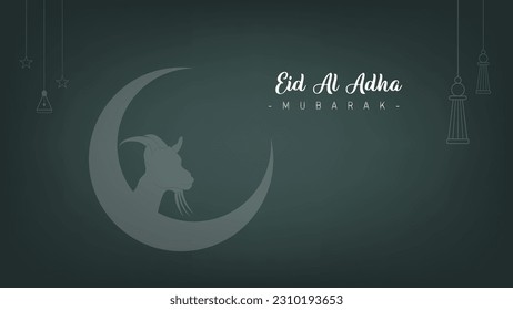 Amazing Modern minimalist design of banner poster for Eid al-Adha celebration for Muslims