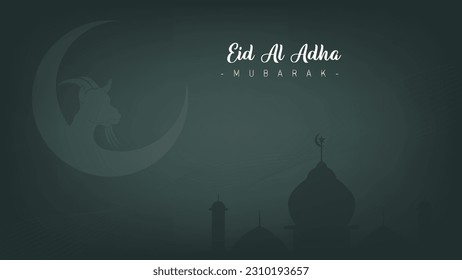 Amazing Modern minimalist design of banner poster for Eid al-Adha celebration for Muslims