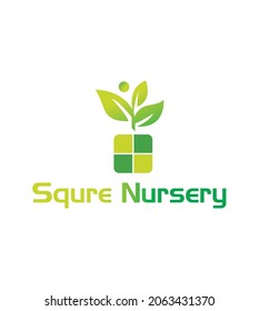 Amazing modern squre nursery logo design