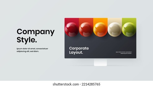 Amazing monitor mockup landing page layout. Abstract site screen vector design illustration.