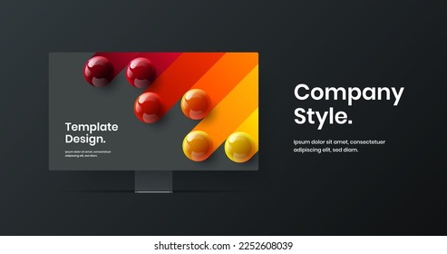Amazing monitor mockup presentation template. Creative site screen design vector concept.