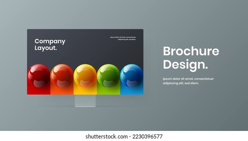 Amazing monitor mockup web banner template. Modern website screen design vector concept.