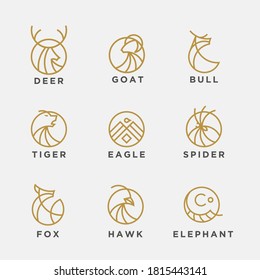 amazing monoline logo template. wildlife logo