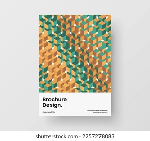 Amazing mosaic pattern booklet template. Creative cover vector design layout.