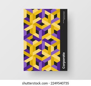 Erstaunliche Mosaik Muster Broschüre Vorlage. Abstrakter Buchcover A4 Vektordesign-Illustration.
