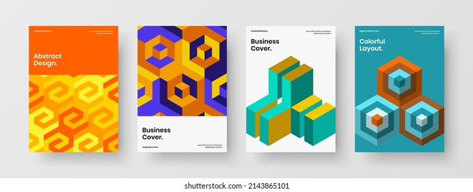 Beeindruckende Mosaikmuster Katalog Deckenkollektion Komposition. Minimalistische Corporate Broschüre Vektordesign-Template Set.